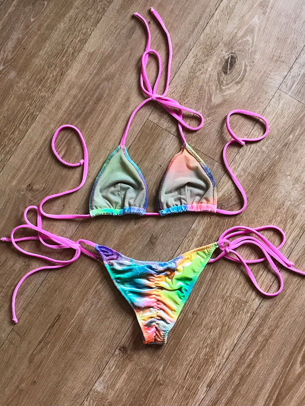Rainbow velvet bikini